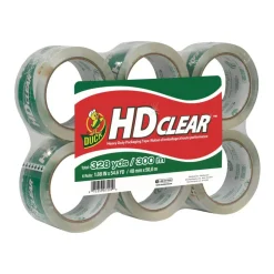 Duck HD Clear Heavy-Duty Packaging Tape, 3