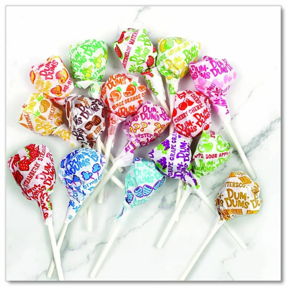 Dum-Dum-Pops, Assorted Flavors, Individually Wrapped, Pack Of 300