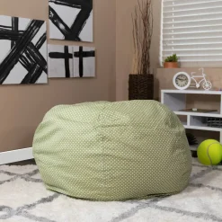 Duncan Oversized Green Dot Refillable Bean Bag Chair for All Ages