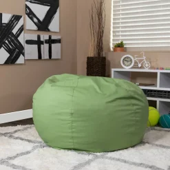 Duncan Oversized Solid Green Refillable Bean Bag Chair for All Ages
