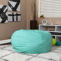 Duncan Oversized Solid Mint Green Refillable Bean Bag Chair for All Ages