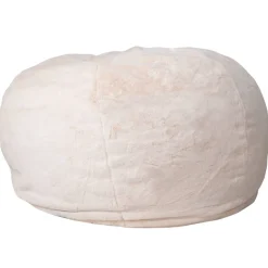 Duncan Oversized White Furry Refillable Bean Bag Chair for All Ages