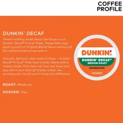Dunkin' Donuts Decaf Keurig Single-Serve K-Cup Pods, Medium Roast, Box of 44 K-Cup Pods