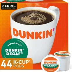 Dunkin' Donuts Decaf Keurig Single-Serve K-Cup Pods, Medium Roast, Box of 44 K-Cup Pods