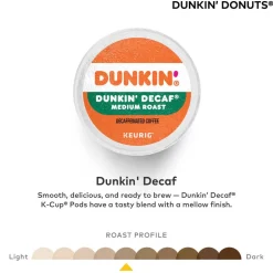 Dunkin' Donuts Decaf Keurig Single-Serve K-Cup Pods, Medium Roast, Box of 44 K-Cup Pods