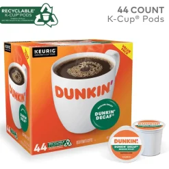 Dunkin' Donuts Decaf Keurig Single-Serve K-Cup Pods, Medium Roast, Box of 44 K-Cup Pods