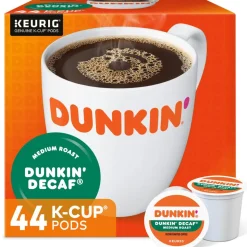 Dunkin' Donuts Decaf Keurig Single-Serve K-Cup Pods, Medium Roast, Box of 44 K-Cup Pods
