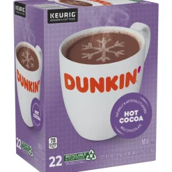 Dunkin' Donuts Milk Chocolate Hot Cocoa Keurig Single Serve K-Cup Pods, 22 Pods Per Pack, Case Of 4 Packs