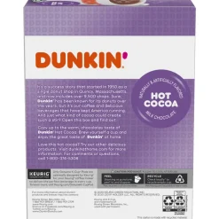 Dunkin' Donuts Milk Chocolate Hot Cocoa Keurig Single Serve K-Cup Pods, 22 Pods Per Pack, Case Of 4 Packs