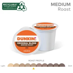 Dunkin' Donuts Single-Serve Coffee K-Cup, Original Blend, Carton Of 44