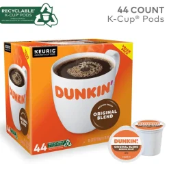 Dunkin' Donuts Single-Serve Coffee K-Cup, Original Blend, Carton Of 44