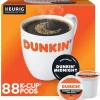 Dunkin' Donuts Single-Serve Coffee K-Cups, Dark Roast, Carton Of 4 Cups, Box of 22 Cartons
