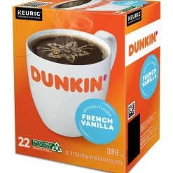 Dunkin' K-Cup Pods, French Vanilla, 22 Pods/Box