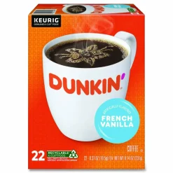 Dunkin' K-Cup Pods, French Vanilla, 22 Pods/Box