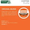 Dunkin' K-Cup Pods, Original Blend, 22/Box