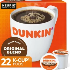 Dunkin' K-Cup Pods, Original Blend, 22/Box