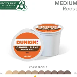 Dunkin' K-Cup Pods, Original Blend, 22/Box
