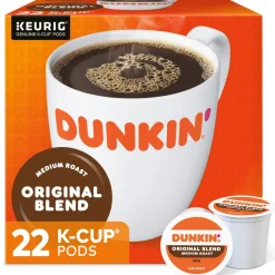 Dunkin' K-Cup Pods, Original Blend, 22/Box