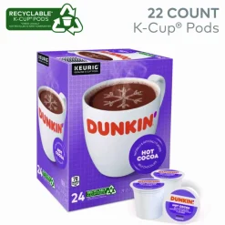 Dunkin' Milk Chocolate Hot Cocoa K-Cup Pods, 22/Box