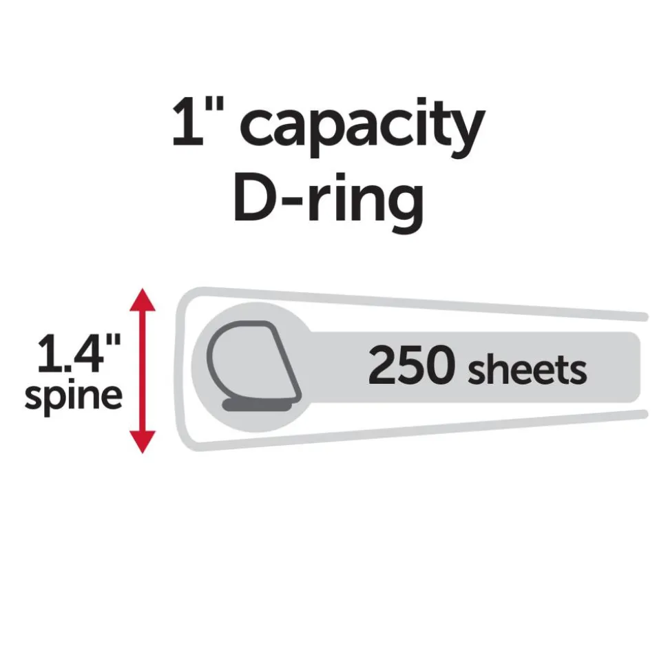 Durable View 3-Ring Binder, 1" D-Rings, Green