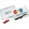 DURABLE CLICK FOLD Convex Magnetic Name Badge Holder - 2-1/8" x 3-5/8" - Plastic - Transparent - 10 / Box