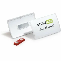 DURABLE CLICK FOLD Convex Magnetic Name Badge Holder - 2-1/8