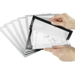Durable DURAFRAME Magnetic Plus Sign Holder, 8.5 x 11, Silver Frame, 2/Pack