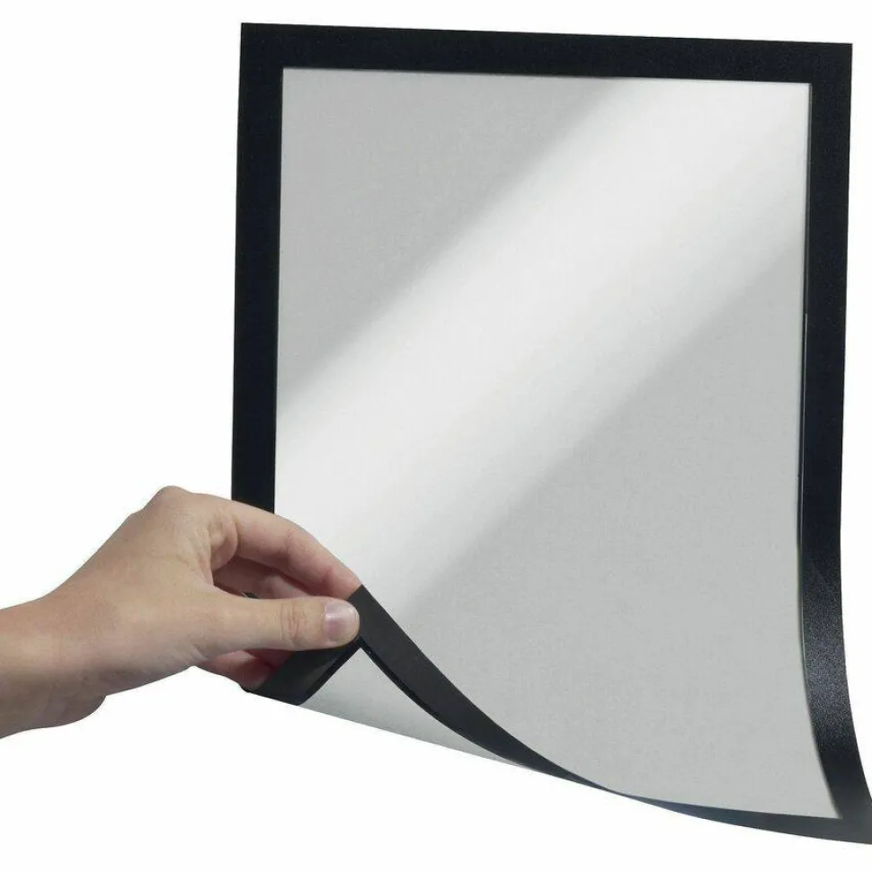 Durable DURAFRAME Magnetic Sign Holder, 5.5 x 8.5, Black Frame, 2/Pack
