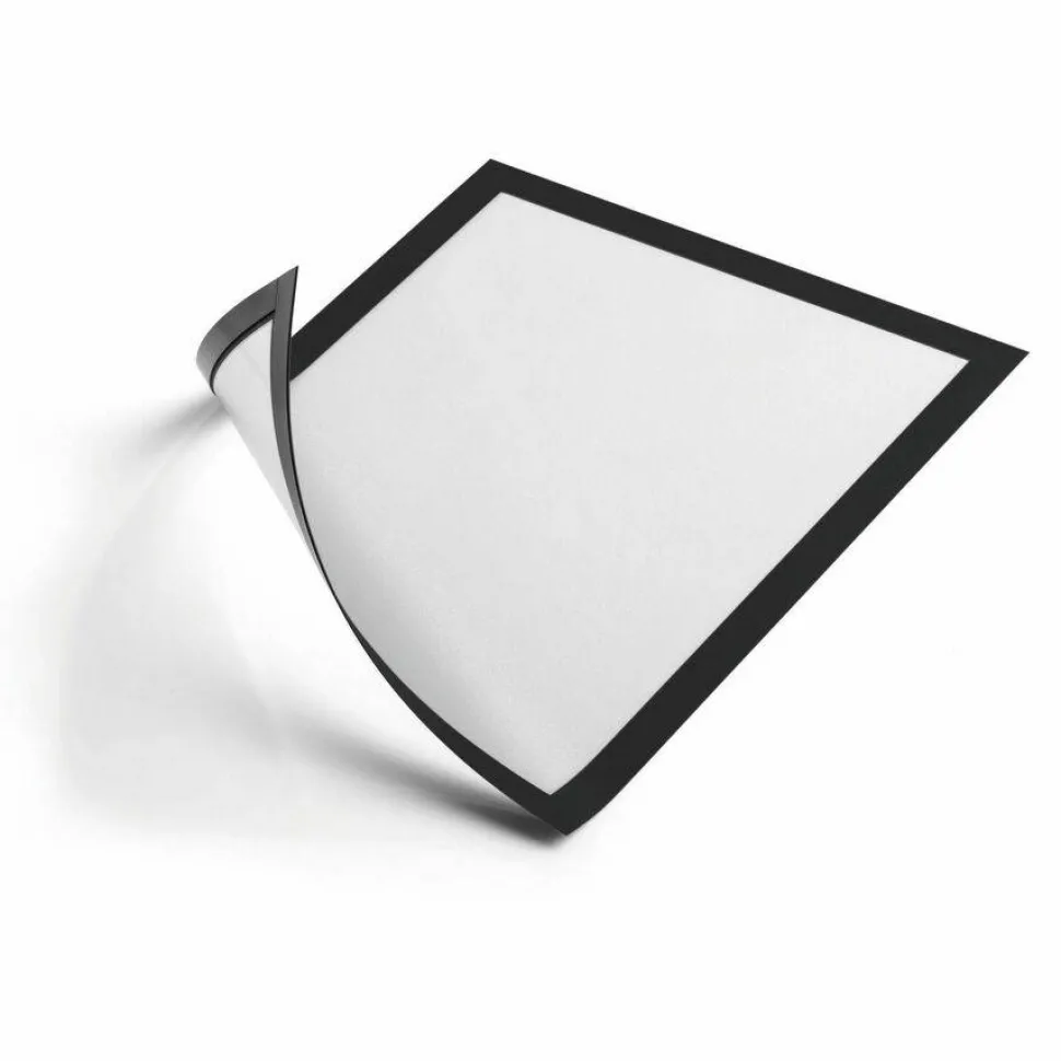 Durable DURAFRAME Magnetic Sign Holder, 5.5 x 8.5, Black Frame, 2/Pack