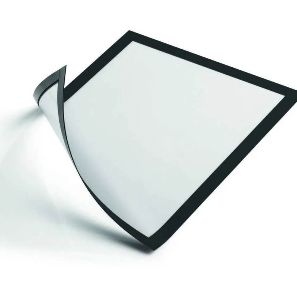 Durable DURAFRAME Magnetic Sign Holder, 5.5 x 8.5, Black Frame, 2/Pack