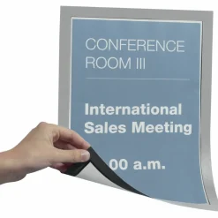 Durable DURAFRAME Magnetic Sign Holder, 8.5 x 11, Silver Frame, 2/Pack