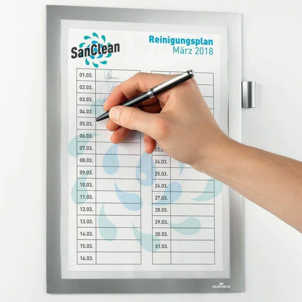 Durable DURAFRAME Note Sign Holder, 8.5 x 11, Silver Frame