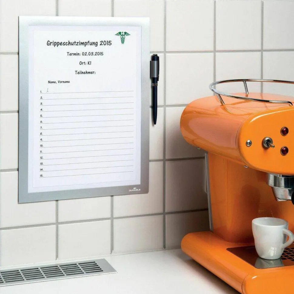 Durable DURAFRAME Note Sign Holder, 8.5 x 11, Silver Frame