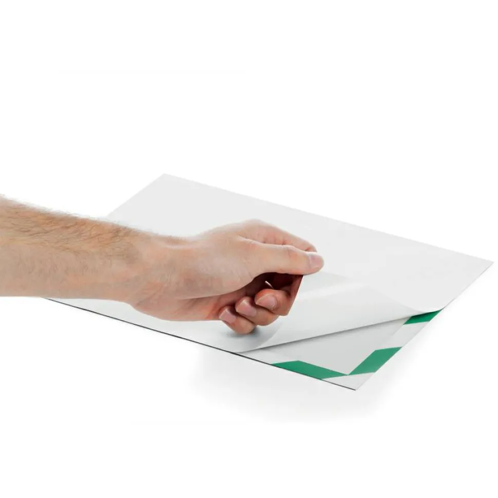 DURABLE DURAFRAME SECURITY Self-Adhesive Magnetic Letter Sign Holder - Holds Letter-Size 8-1/2" x 11" , Green/White, 2 Pack