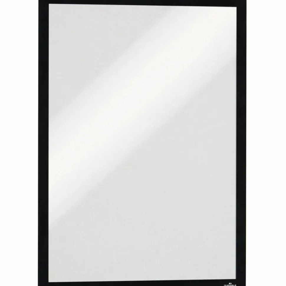 DURABLE DURAFRAME Self-Adhesive Magnetic Tabloid Sign Holder - Horizontal or Vertical, 12.25" x 18" Frame Size - Holds 11" x 17" Insert, 2 -Pack, Black