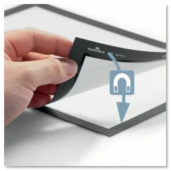 DURABLE DURAFRAME Self-Adhesive Magnetic Letter Sign Holder - Horizontal or Vertical, 9.5