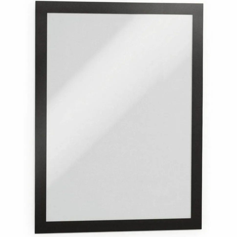 DURABLE DURAFRAME Self-Adhesive Magnetic Letter Sign Holder - Horizontal or Vertical, 9.5" x 12" Frame Size - Holds 8.5" x 11" Insert, 2 -Pack, Black