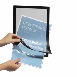 DURABLE DURAFRAME Self-Adhesive Magnetic Letter Sign Holder - Horizontal or Vertical, 9.5