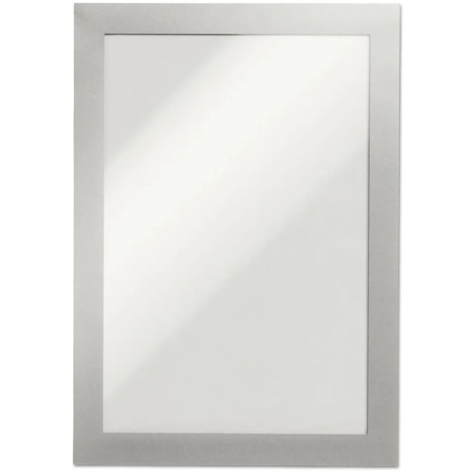DURABLE DURAFRAME Sign Holders, 6-1/2" x 9-1/2", Silver, Set Of 2 Holders