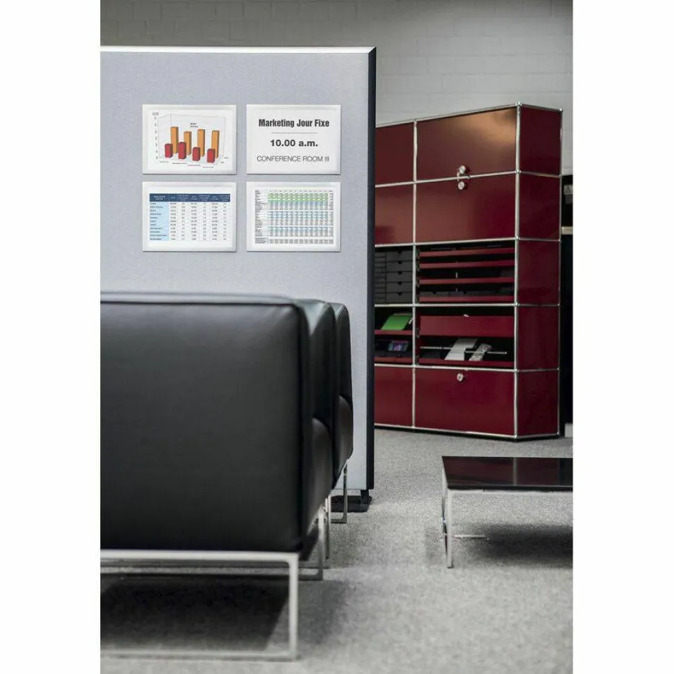 DURABLE DURAFRAME Sign Holders, 12" x 18", Silver, Set Of 2 Holders