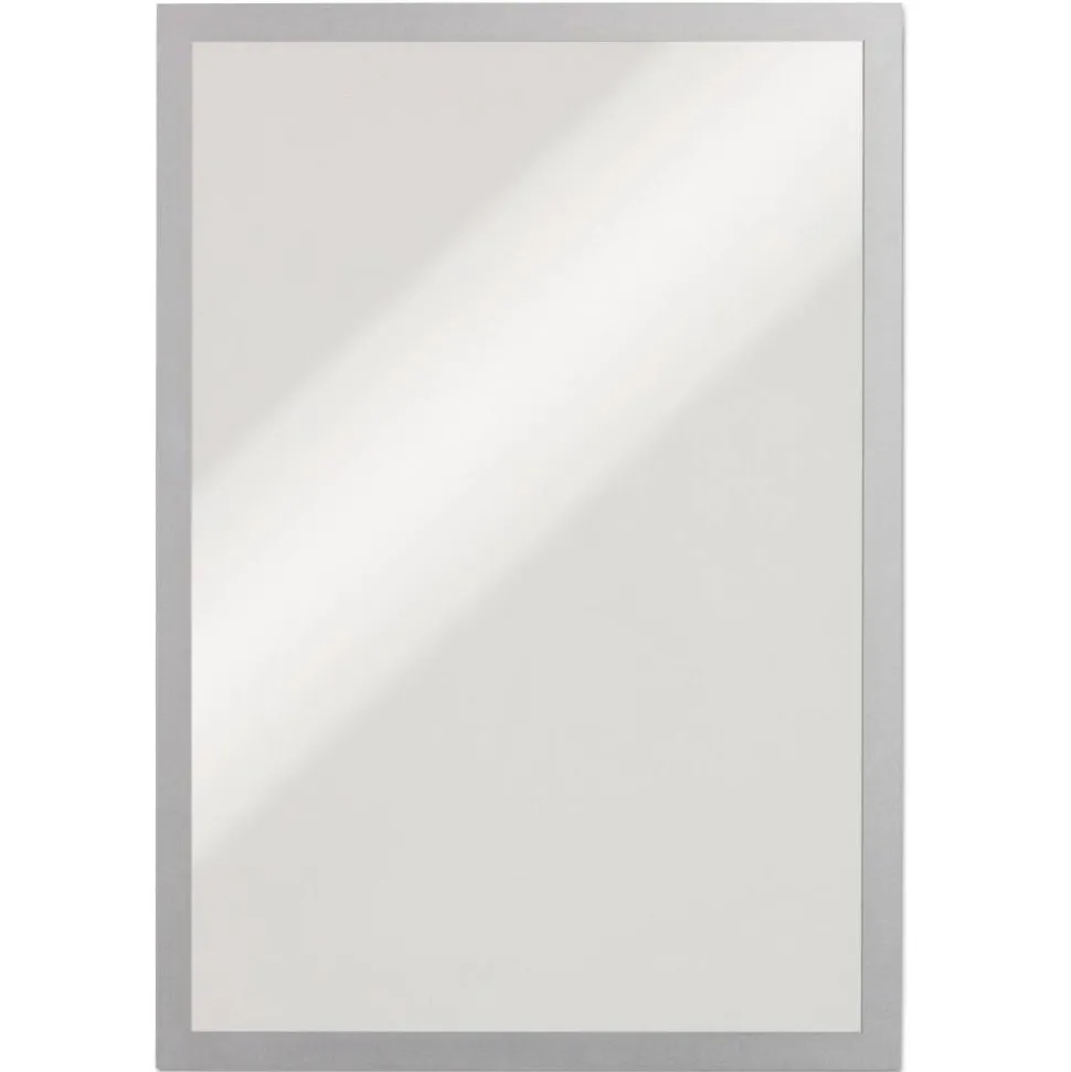 DURABLE DURAFRAME Sign Holders, 12" x 18", Silver, Set Of 2 Holders