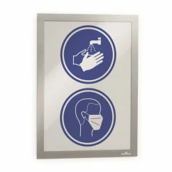 Durable DURAFRAME SUN Sign Holder, 8.5 x 11, Silver Frame, 2/Pack