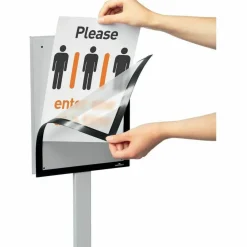 DURABLE Info Basic Floor Stand, Letter Size, Charcoal Gray