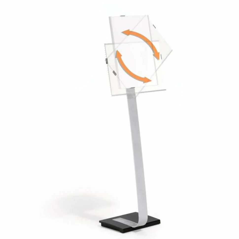 Durable Info Sign Duo Floor Sign Stand, 50" x 17" x 11 1/2", Black/Gray