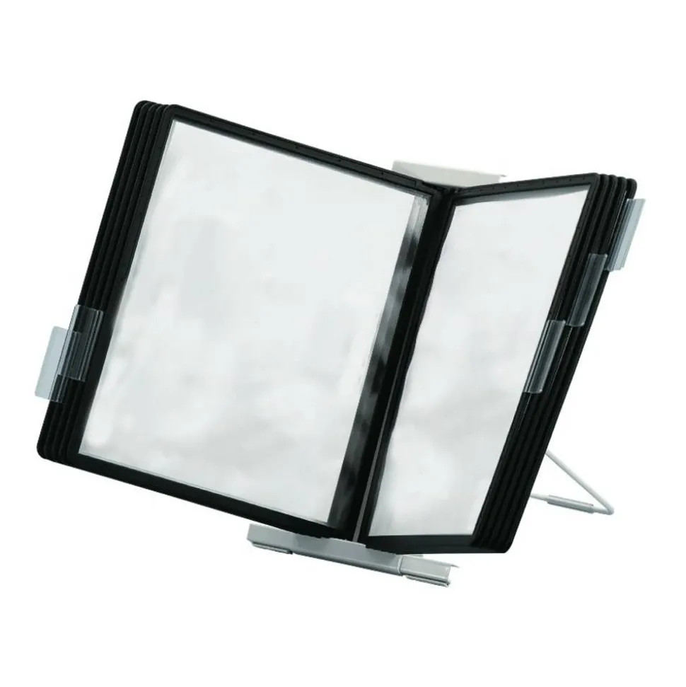 Durable InstaView 10-Section Desktop Reference System, Black
