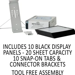 Durable InstaView 10-Section Desktop Reference System, Black