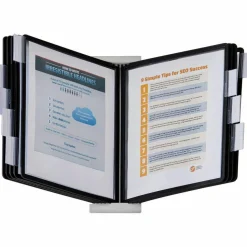 Durable InstaView 10-Section Desktop Reference System, Black