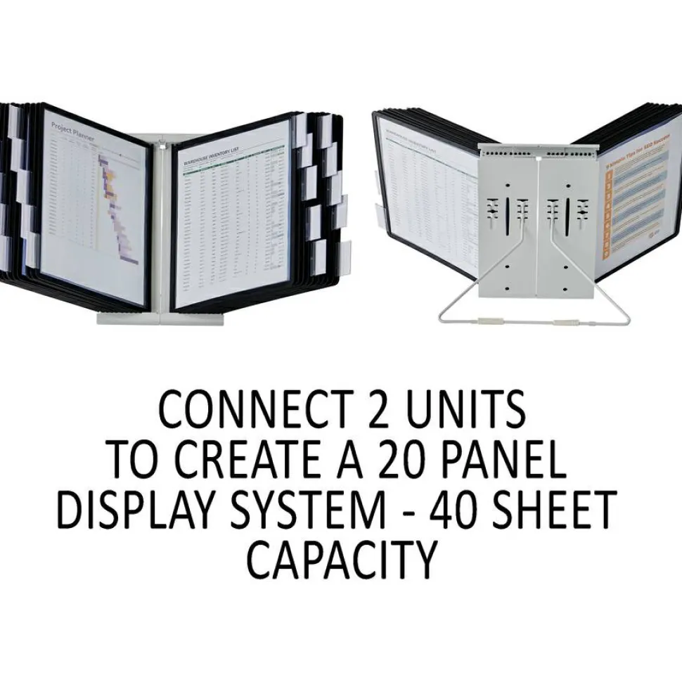 Durable InstaView 10-Section Desktop Reference System, Black