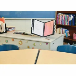 Durable InstaView 10-Section Desktop Reference System, Black
