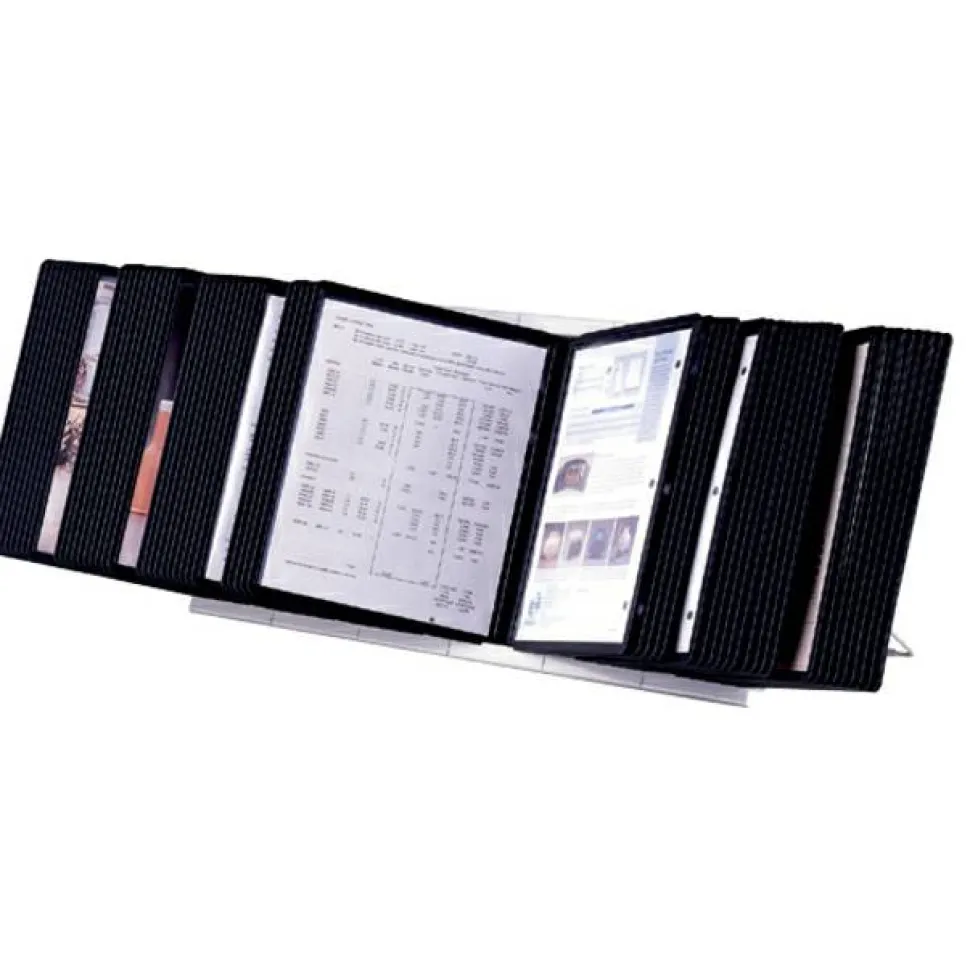 Durable InstaView 10-Section Desktop Reference System, Black